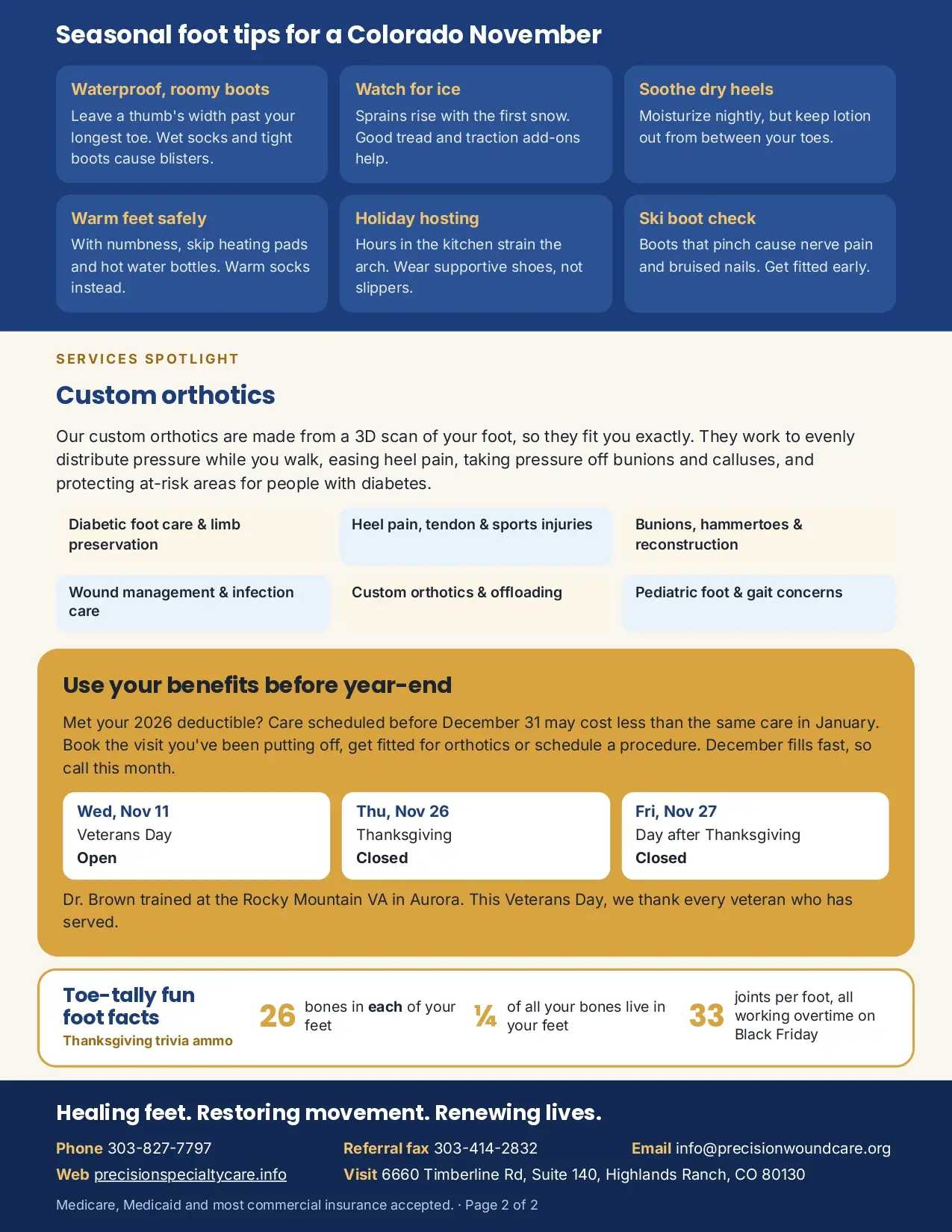 Precision Specialty Care November 2026 Newsletter - Page 2